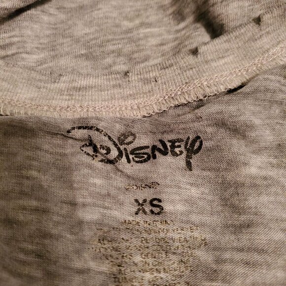 DISNEY Simba Head Gray Blue V-Neck Short Sleeve Burn Out Soft T-Shirt Size XS - Picture 5 of 5
